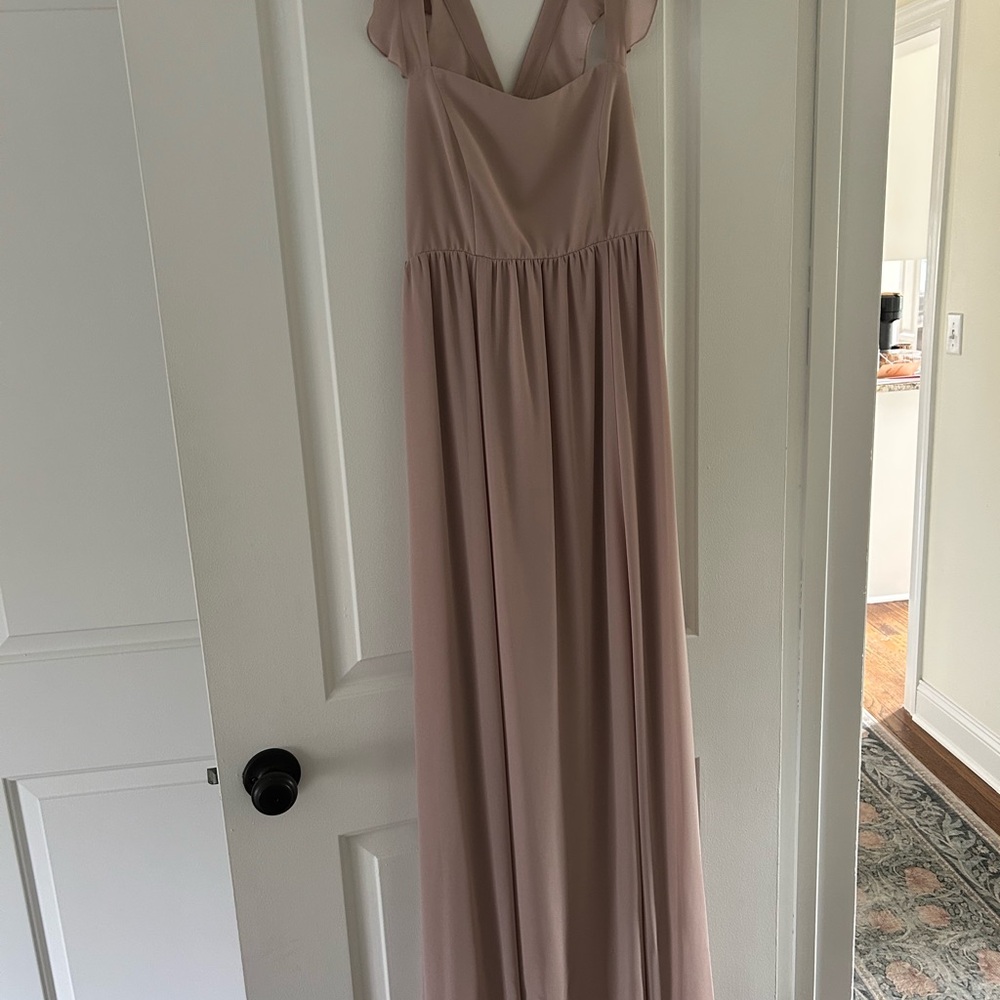 Show Me Your Mumu Beige Chiffon Maternity Gown